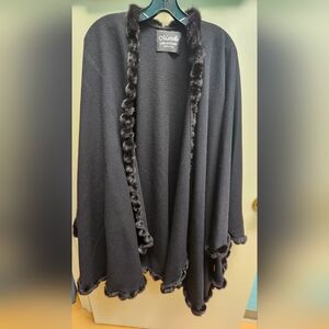 Marcella Cashmere Cape w/ Fur Trim | $1,200 Retail | Luxury Boutique